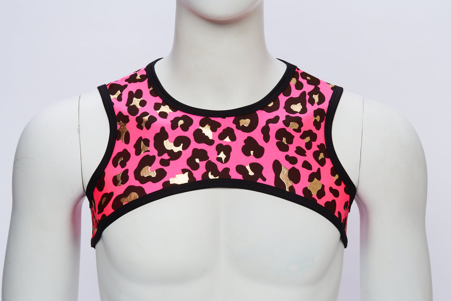 Men's Cropped Harness- Pink Leopard