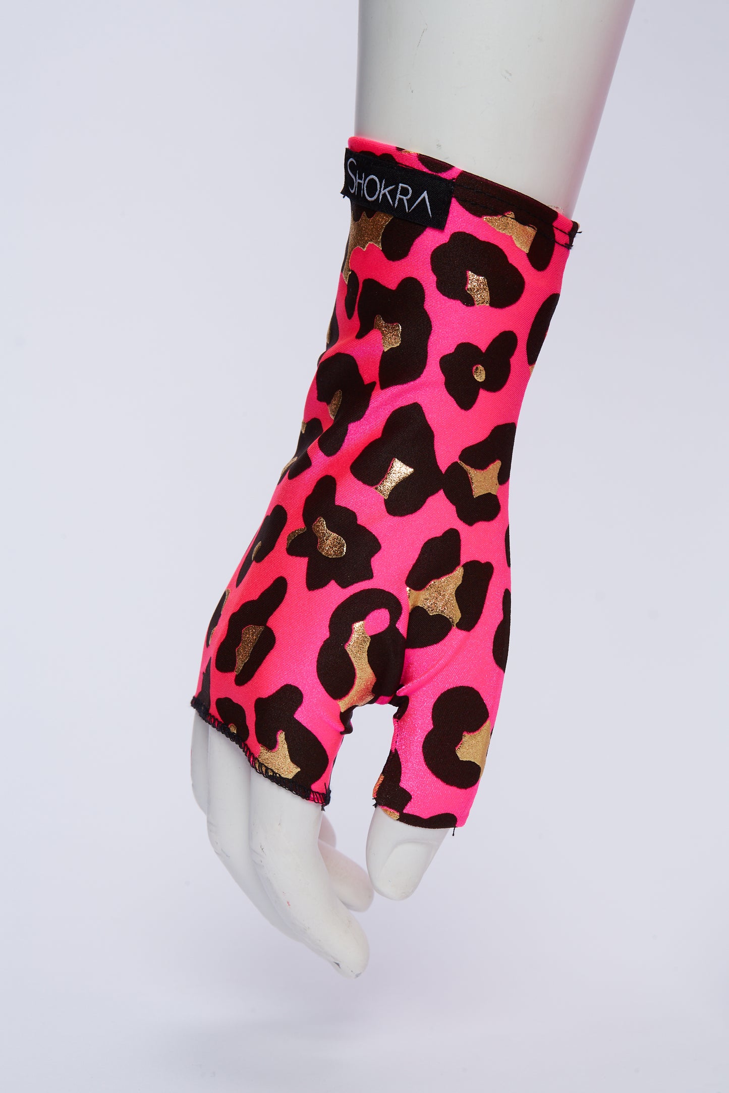 Fingerless Gloves- Pink Leopard