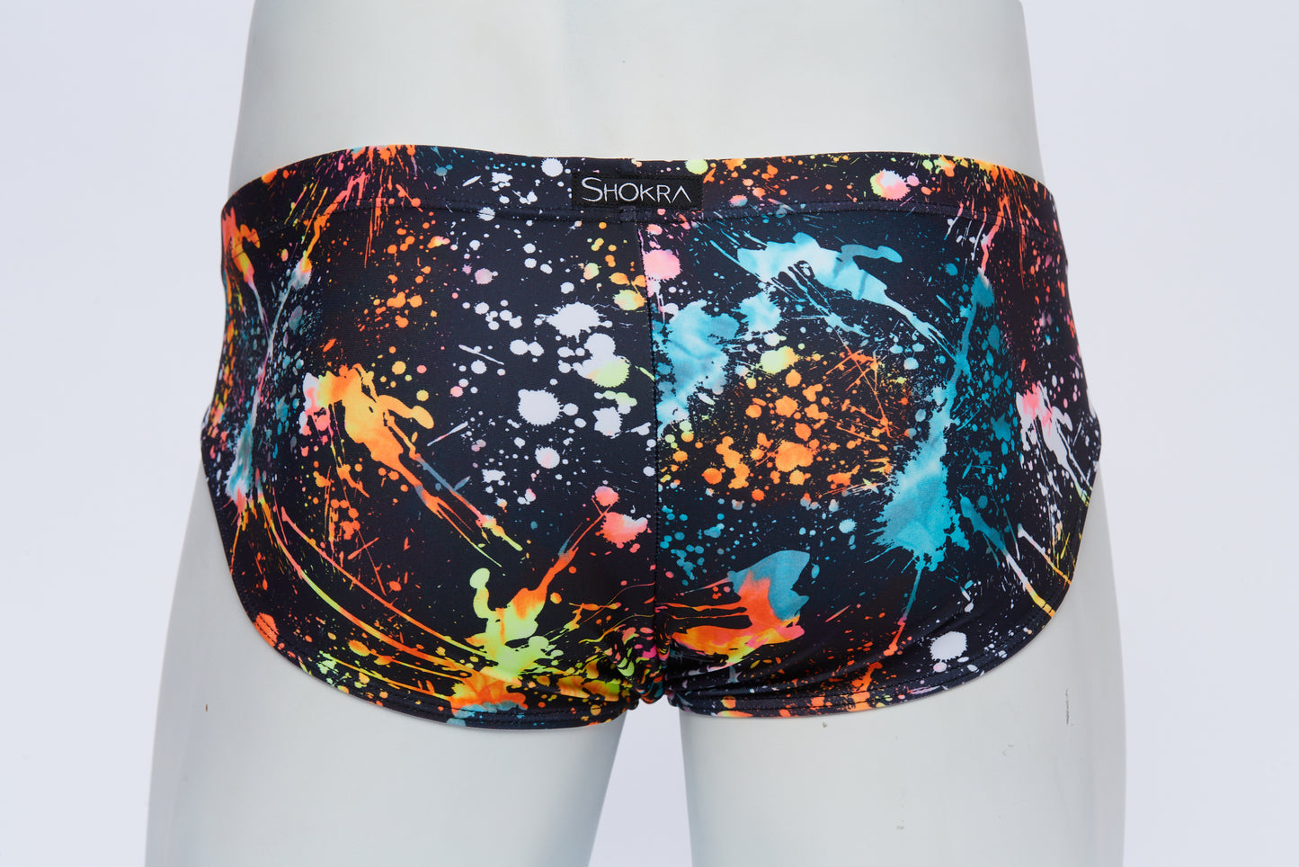 Men's Swim Brief- Neon Splatter